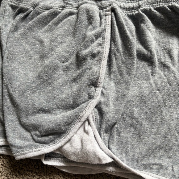 Women’s Gray Drawstring Athletic Shorts with White trim - Picture 2 of 4